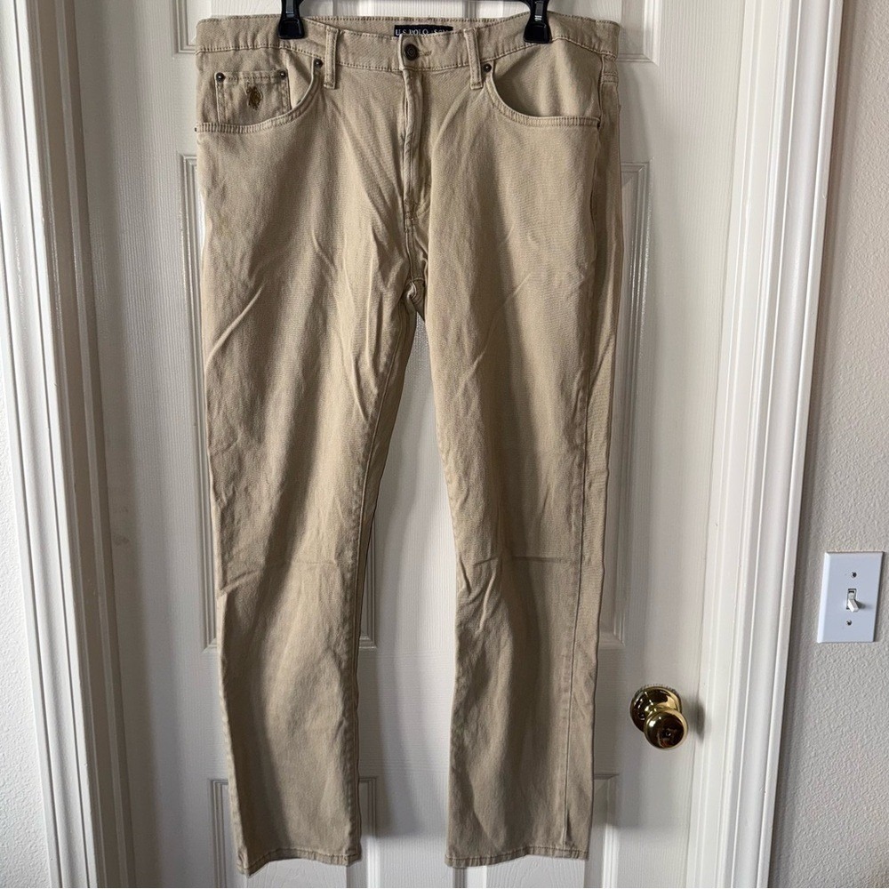 US Polo Assn Activate Stretch Khaki Preppy Pants Tan 36x32 Casual Work wearMens